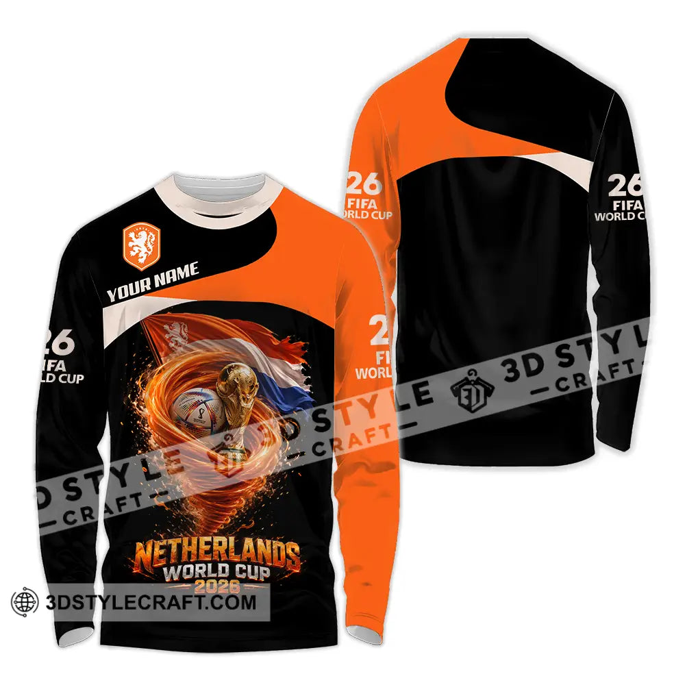 Unisex Shirt - Custom Netherlands World Cup 2026 3D Shirt - Long Sleeve Shirt / S - T-shirt