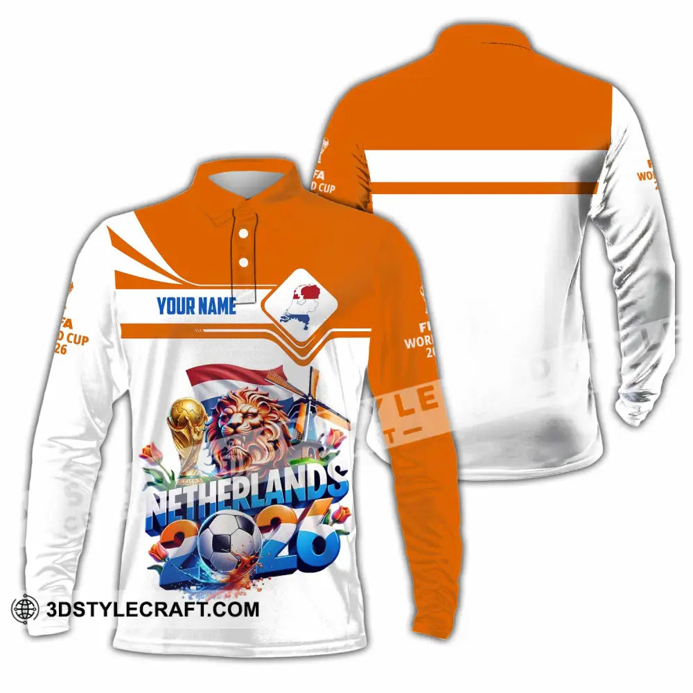 Unisex Shirt - Custom Netherlands World Cup 2026 Shirt - Long Sleeve Polo / S - T-shirt