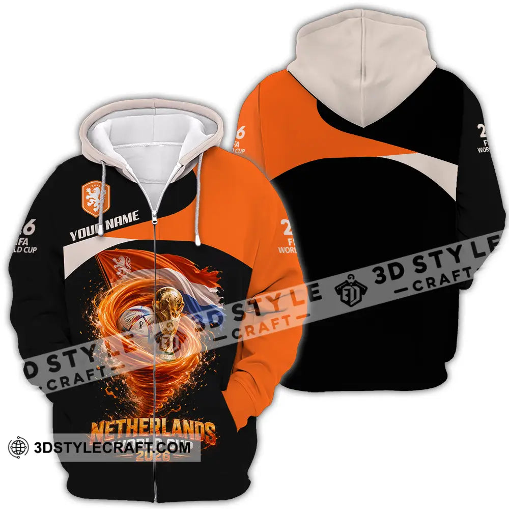 Unisex Shirt - Custom Netherlands World Cup 2026 3D Shirt - Zipper Hoodie / S - T-shirt