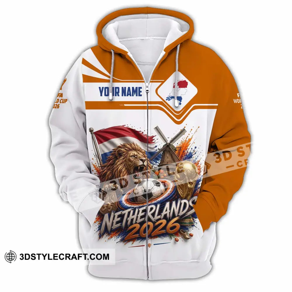 Unisex Shirt - Custom Netherlands World Cup 2026 Shirt - Zipper Hoodie / S - T-shirt