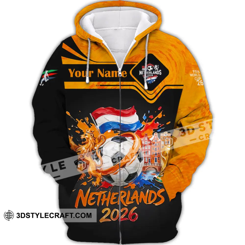 Unisex Shirt - Custom Netherlands World Cup 2026 Shirt - Zipper Hoodie / S - T-shirt