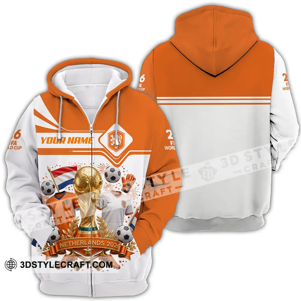 Unisex Shirt - Custom Netherlands World Cup 2026 Shirt - Zipper Hoodie / S - T-shirt