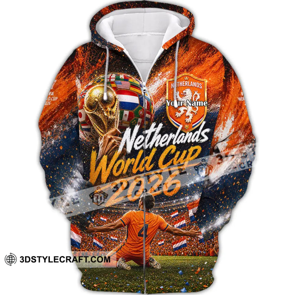 Unisex Shirt - Custom Netherlands World Cup 2026 Shirt - Zipper Hoodie / S - T-shirt