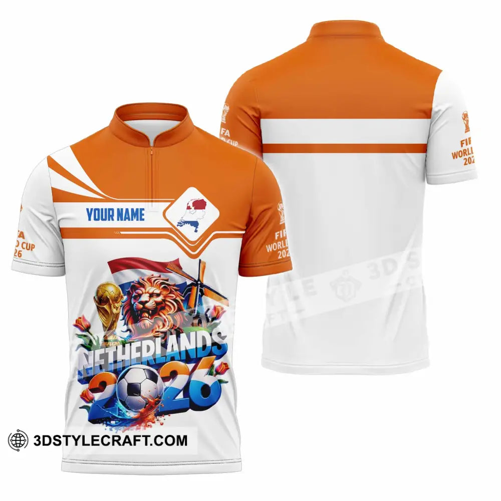 Unisex Shirt - Custom Netherlands World Cup 2026 Shirt - Zipper Polo Shirt / S - T-shirt