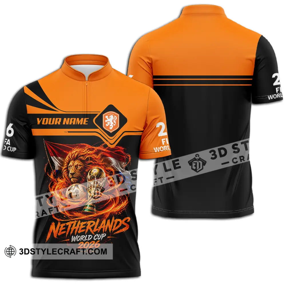 Unisex Shirt - Custom Netherlands World Cup 2026 Shirt - Zipper Polo Shirt / S - T-shirt