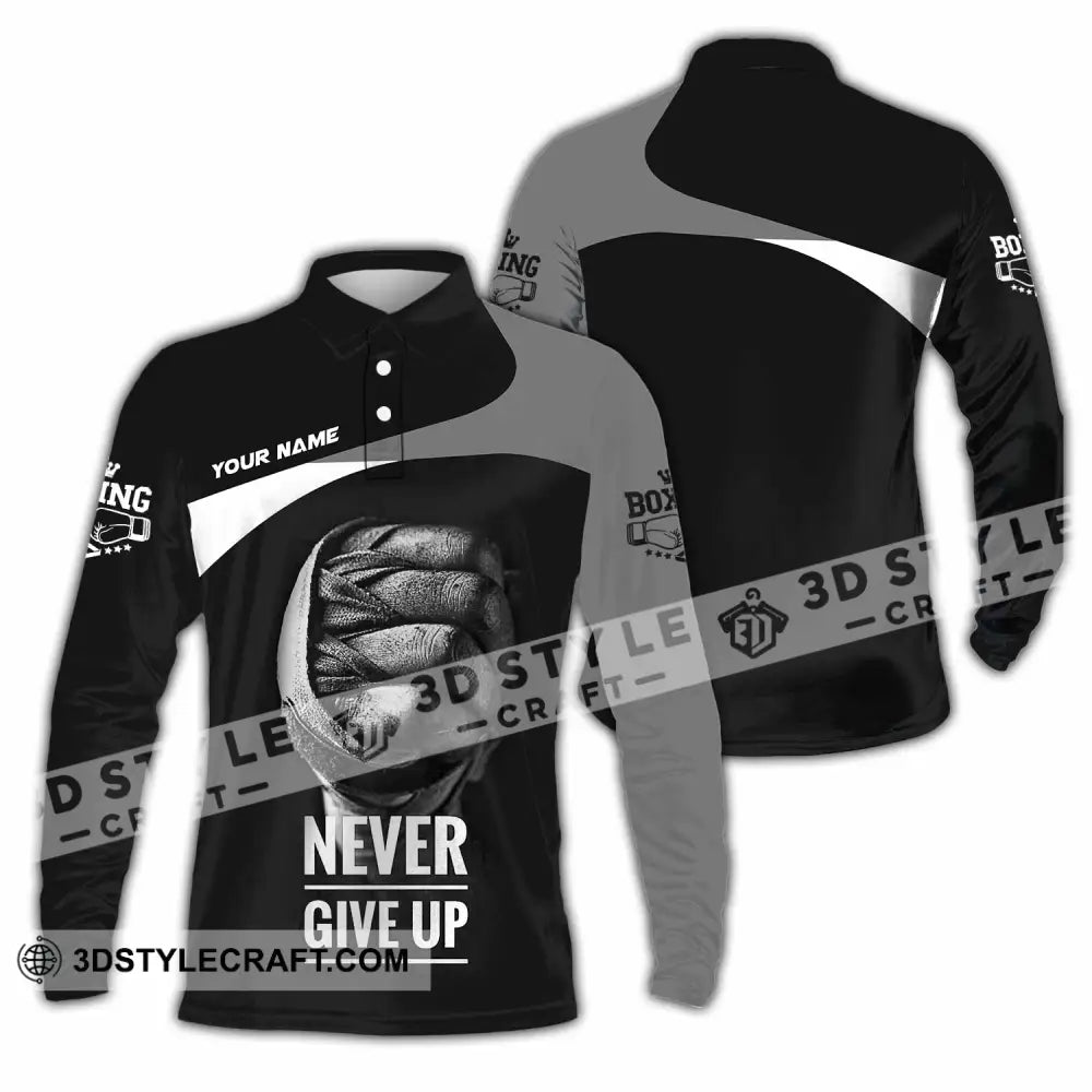 Unisex Shirt - Custom Never Give Up Shirt Long Sleeve Polo / S T-shirt