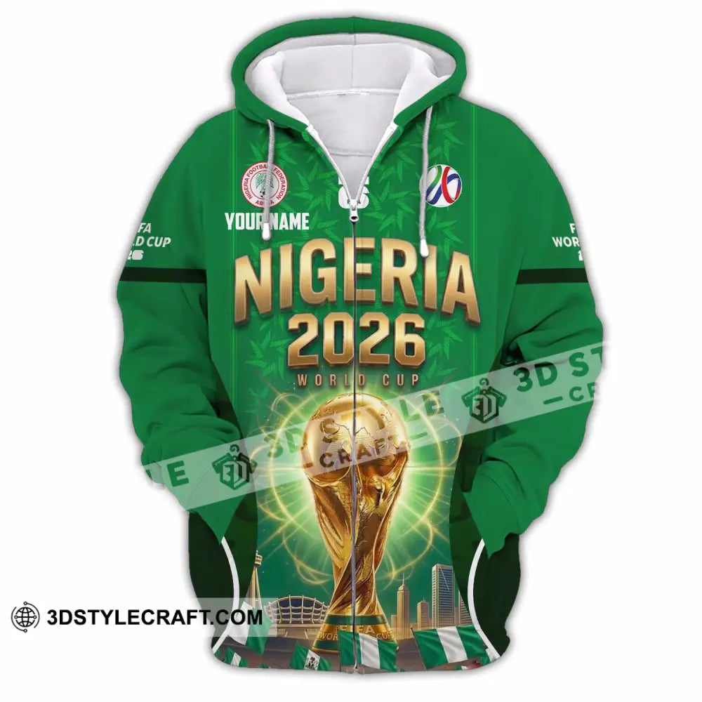 Unisex Shirt - Custom Nigeria World Cup 2026 Shirt - Zipper Hoodie / S - T-shirt