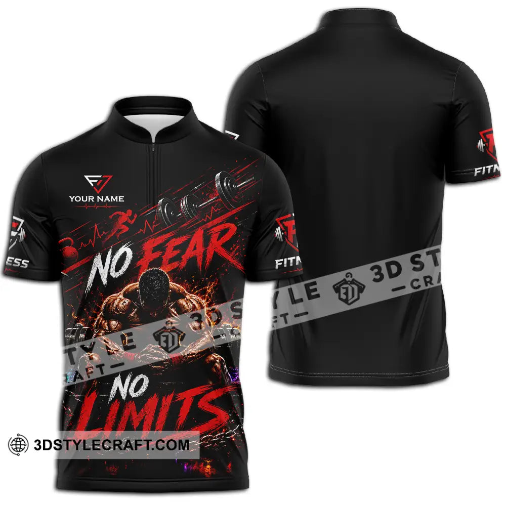 Unisex Shirt - Custom No Fear No Limits Shirt - Zipper Polo Shirt / S - T-shirt