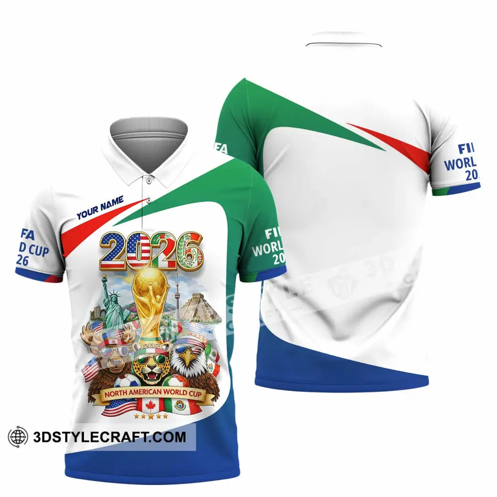 Unisex Shirt - Custom North American FIFA World Cup 2026 3D Shirt Polo Shirt / S T-shirt