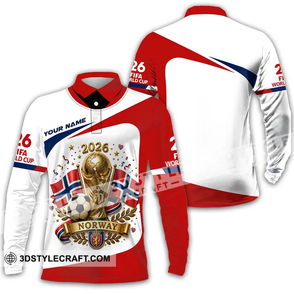 Unisex Shirt - Custom Norway World Cup 2026 Shirt - Long Sleeve Polo / S - T-shirt
