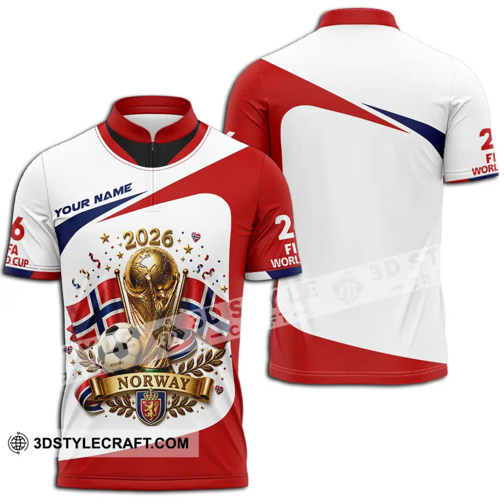 Unisex Shirt - Custom Norway World Cup 2026 Shirt - Zipper Polo Shirt / S - T-shirt