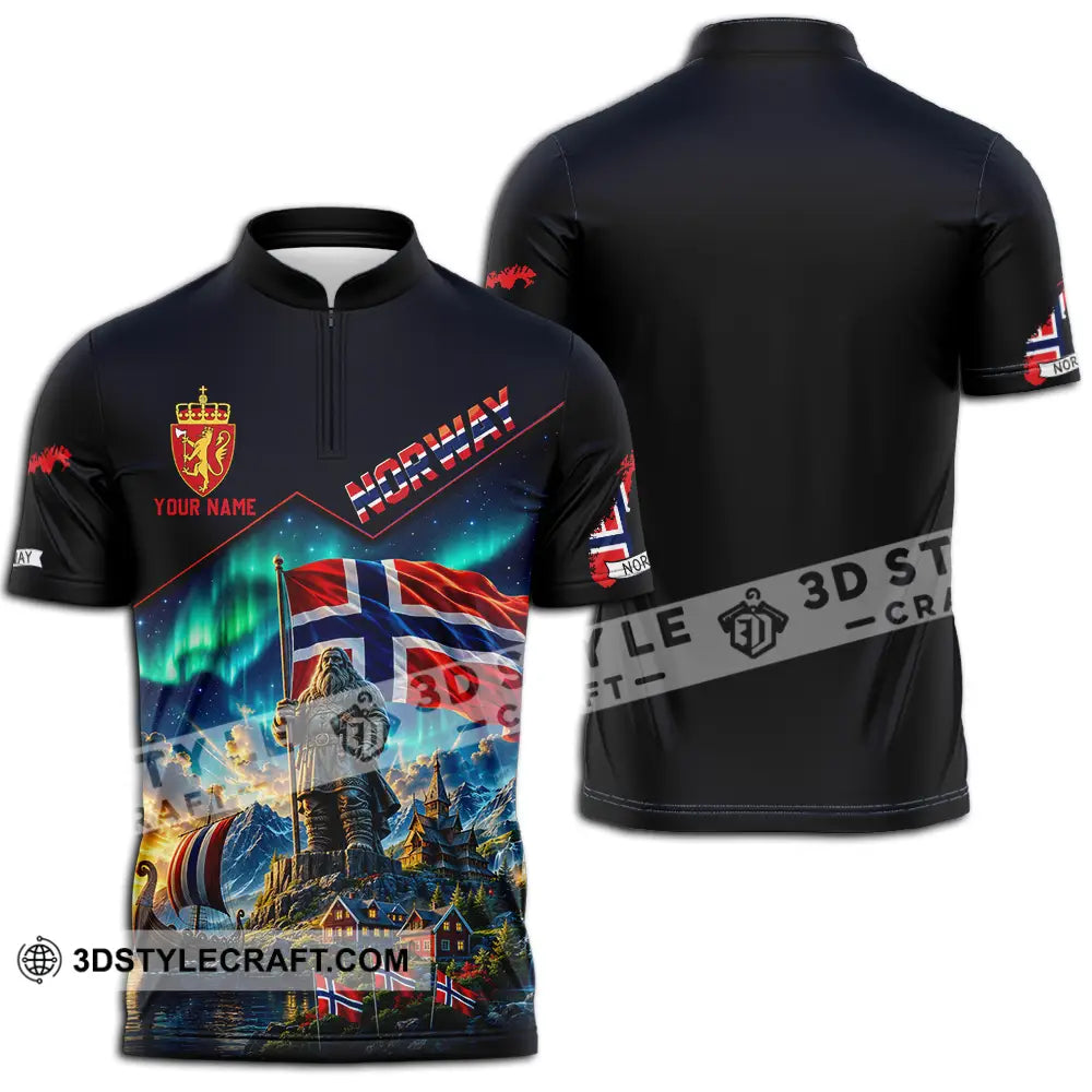Unisex Shirt - Custom Norway Shirt - Zipper Polo Shirt / S - T-shirt