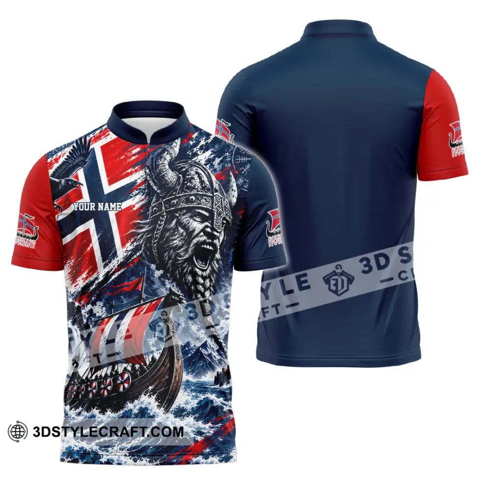 Unisex Shirt - Custom Norway Shirt - Zipper Polo Shirt / S - T-shirt