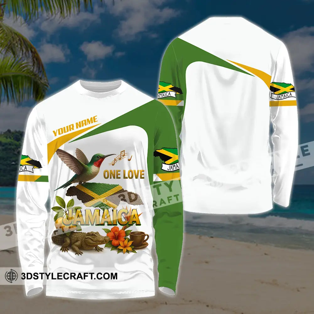 Unisex Shirt - Custom One Love Jamaica Shirt Long Sleeve Shirt / S T-shirt