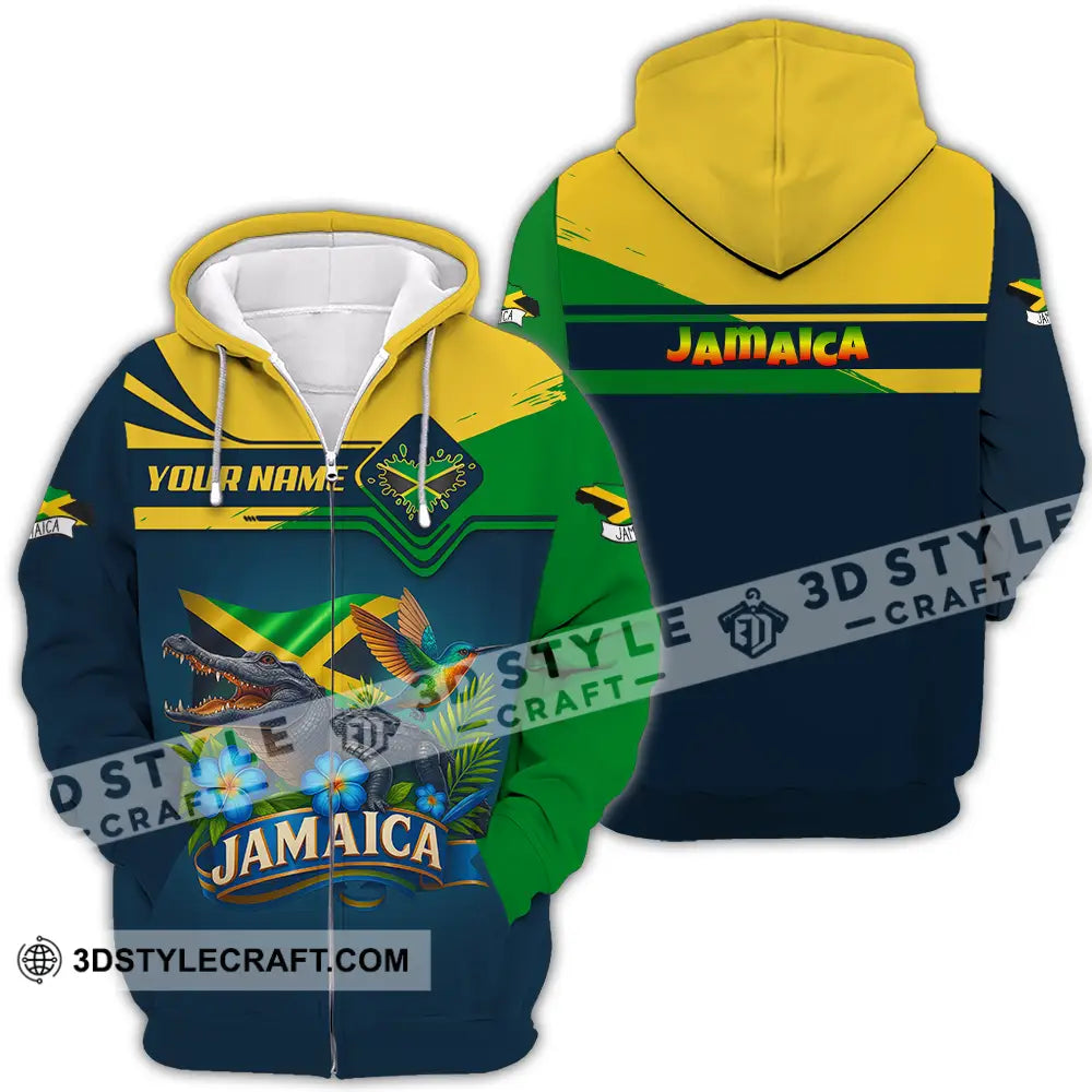 Unisex Shirt - Custom One Love Jamaica Shirt Zipper Hoodie / S T-shirt
