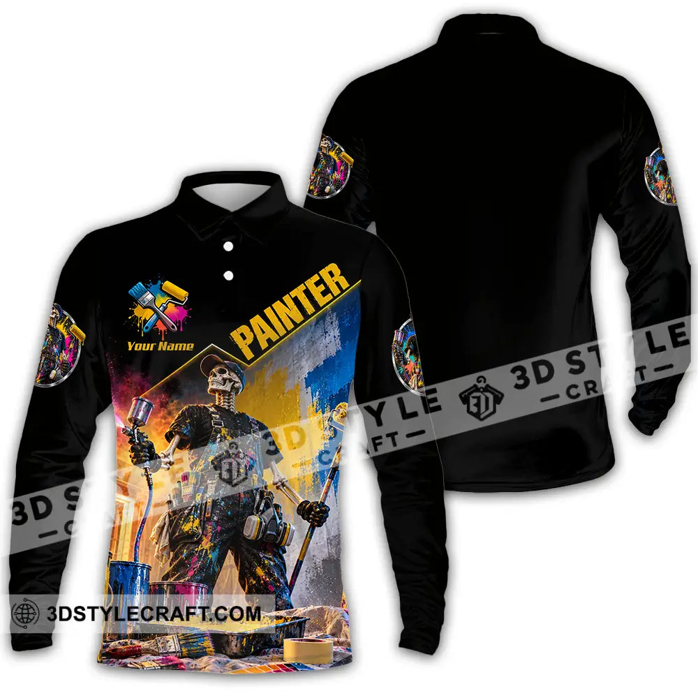 Unisex Shirt - Custom Painter Shirt - Long Sleeve Polo / S - T-shirt