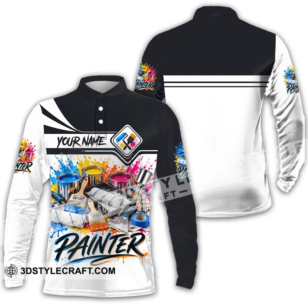 Unisex Shirt - Custom Painter Shirt - Long Sleeve Polo / S - T-shirt