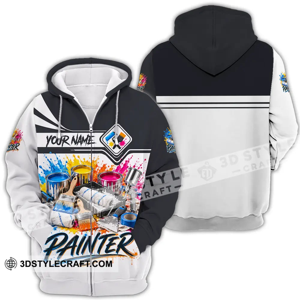 Unisex Shirt - Custom Painter Shirt - Zipper Hoodie / S - T-shirt