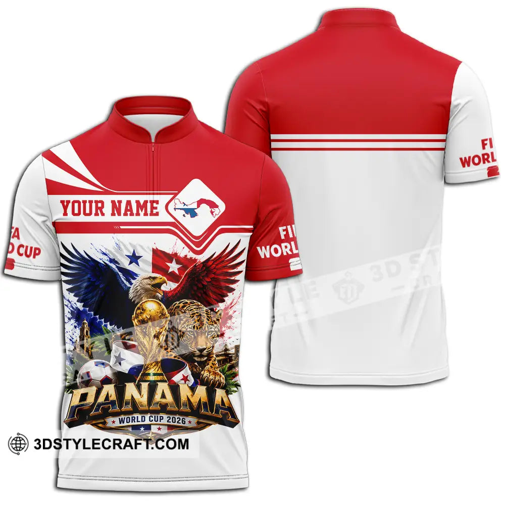 Unisex Shirt - Custom Panama World Cup 2026 Shirt - Zipper Polo Shirt / S - T-shirt