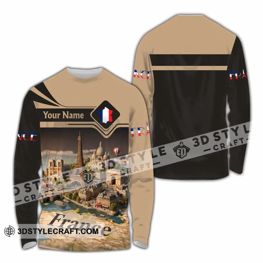 Unisex Shirt - Custom Paris France 3D Shirt Long Sleeve Shirt / S T-shirt