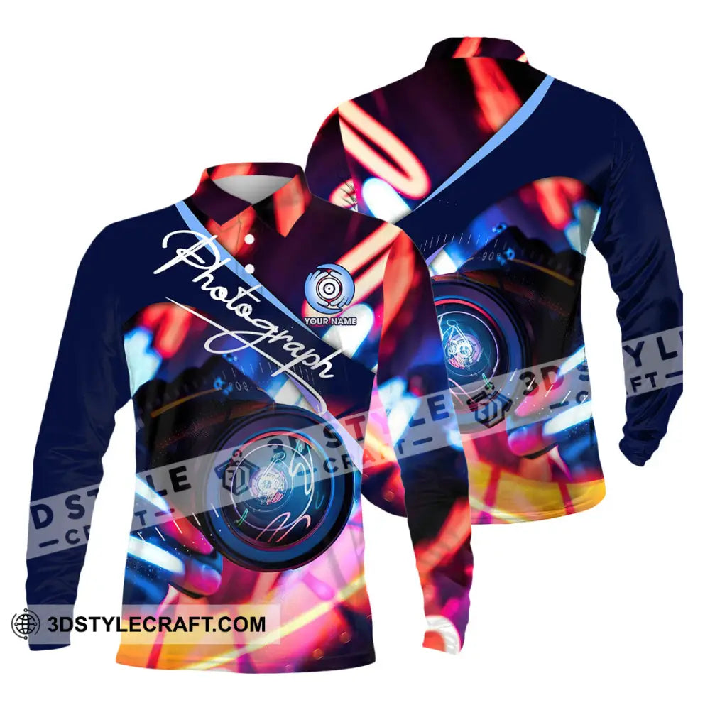 Unisex Shirt - Custom Photograph 3D Shirt Long Sleeve Polo / S T-shirt