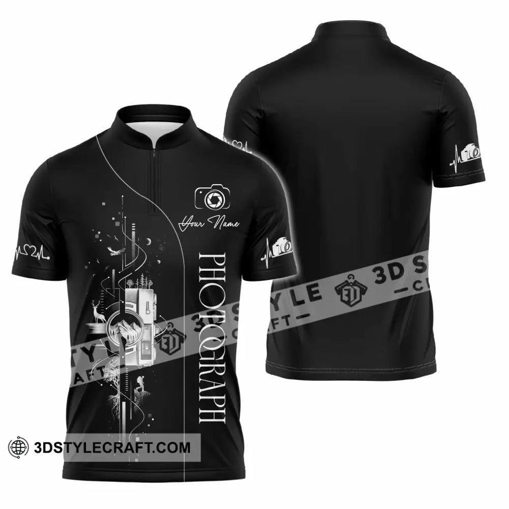 Unisex Shirt - Custom Photograph 3D Shirt - Zipper Polo Shirt / S - T-shirt