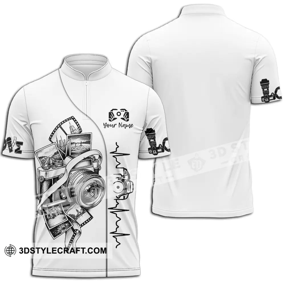 Unisex Shirt - Custom Photographer Shirt - Zipper Polo Shirt / S - T-shirt