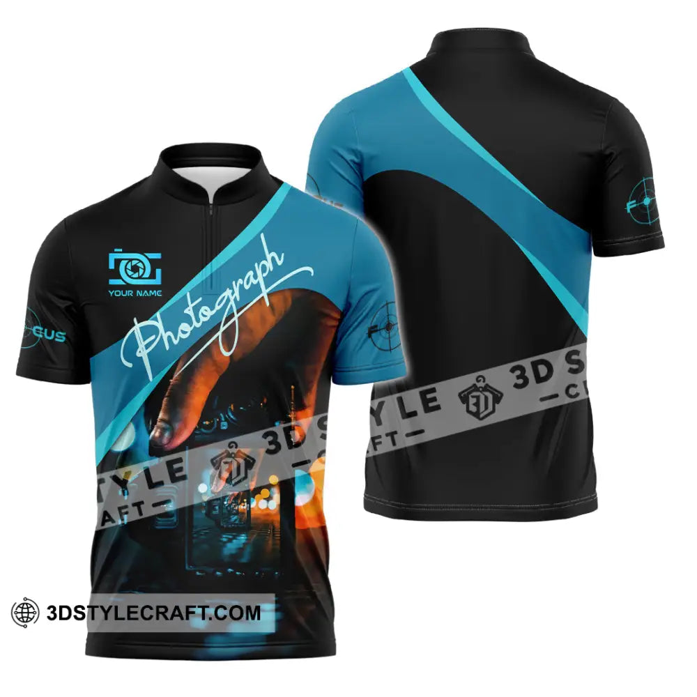 Unisex Shirt - Custom Photography 3D Shirt Zipper Polo Shirt / S T-shirt