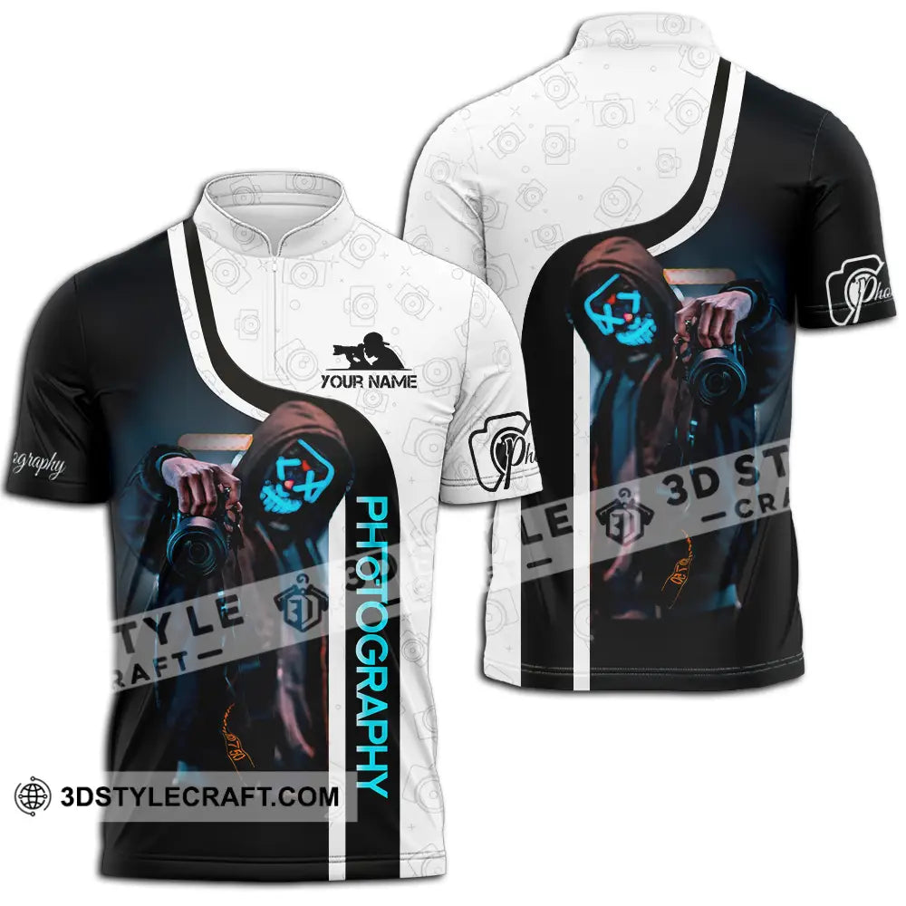 Unisex Shirt - Custom Photography 3D Shirt Zipper Polo Shirt / S T-shirt