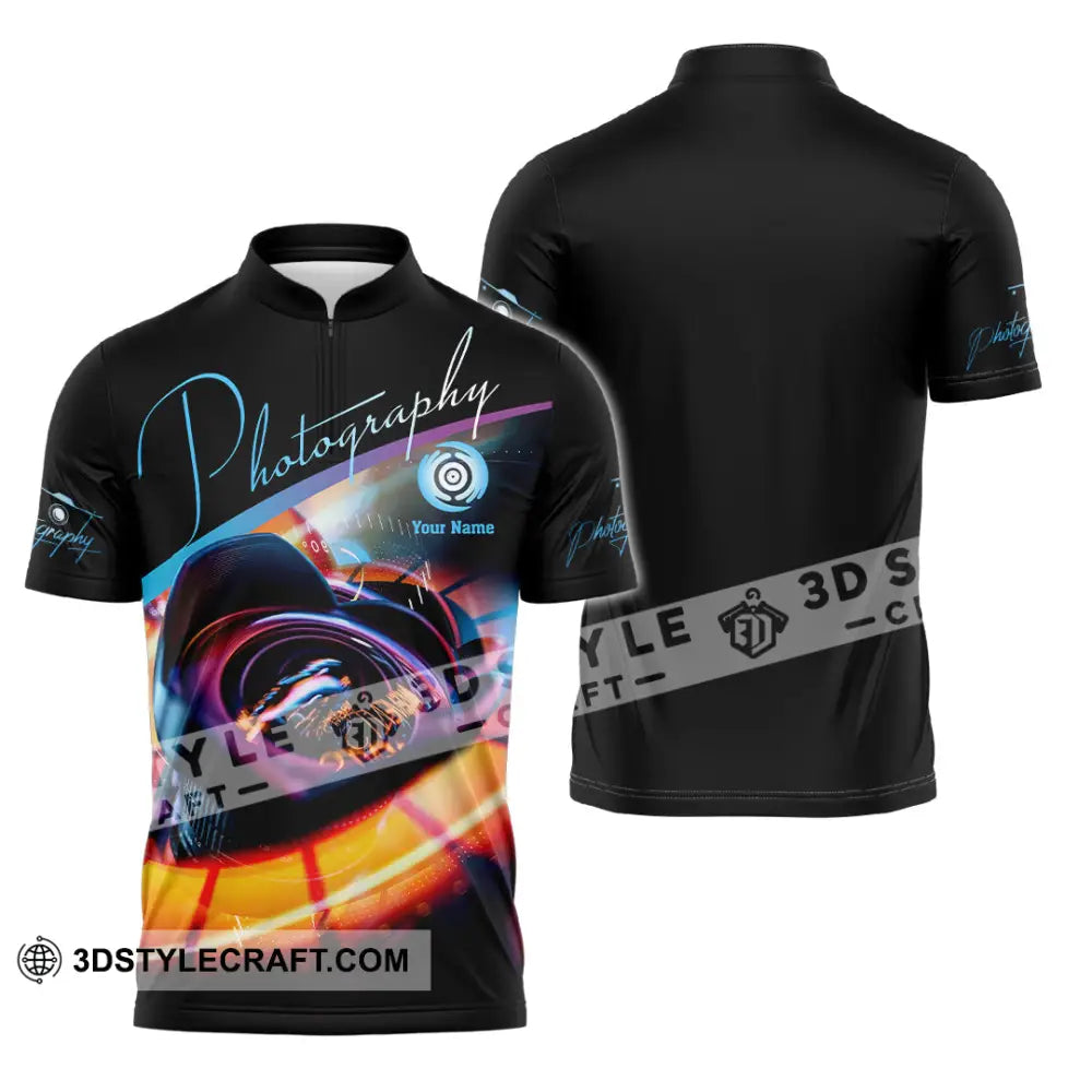 Unisex Shirt - Custom Photography 3D Shirt Zipper Polo Shirt / S T-shirt
