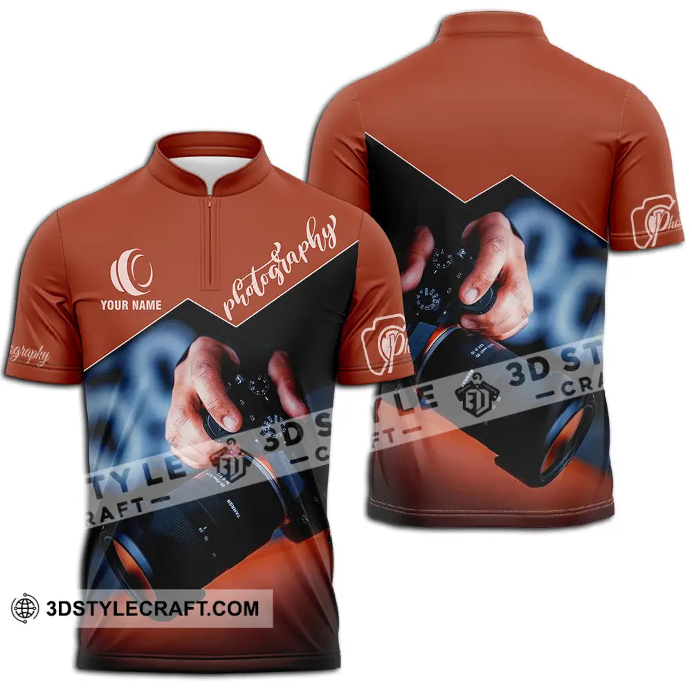 Unisex Shirt - Custom Photography 3D Shirt Zipper Polo Shirt / S T-shirt
