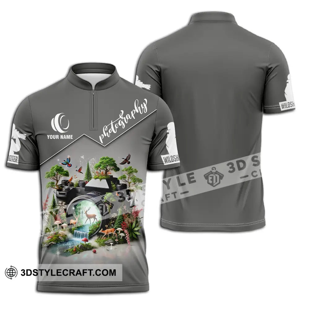 Unisex Shirt - Custom Photography Lover Shirt Zipper Polo Shirt / S T-shirt