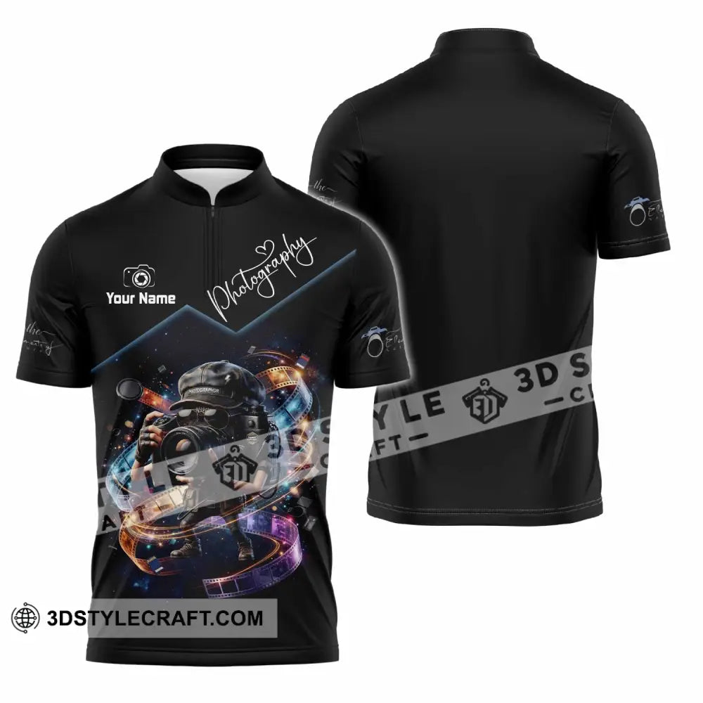 Unisex Shirt - Custom Photography Shirt - Zipper Polo Shirt / S - T-shirt