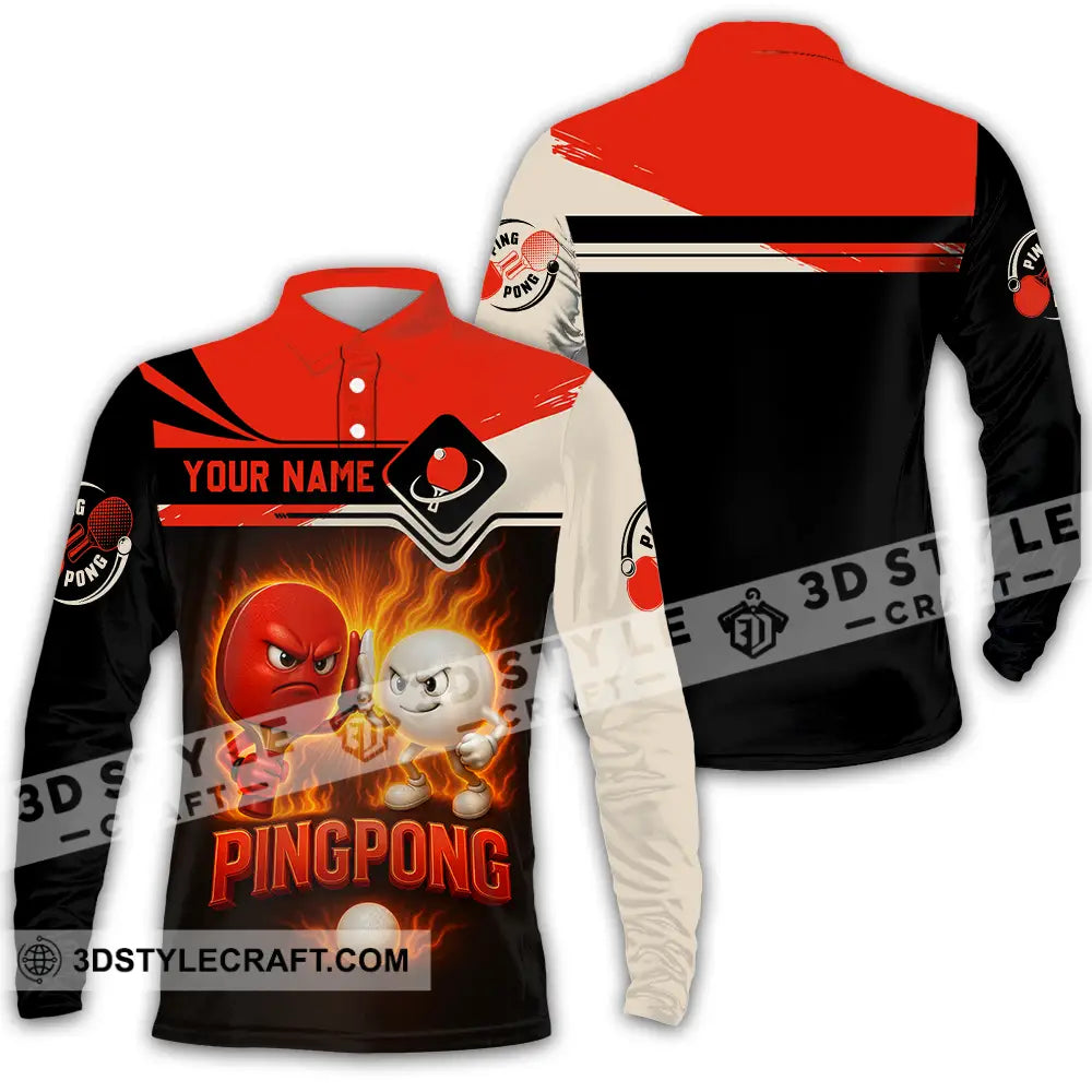 Unisex Shirt - Custom Ping Pong Shirt Long Sleeve Polo / S T-shirt