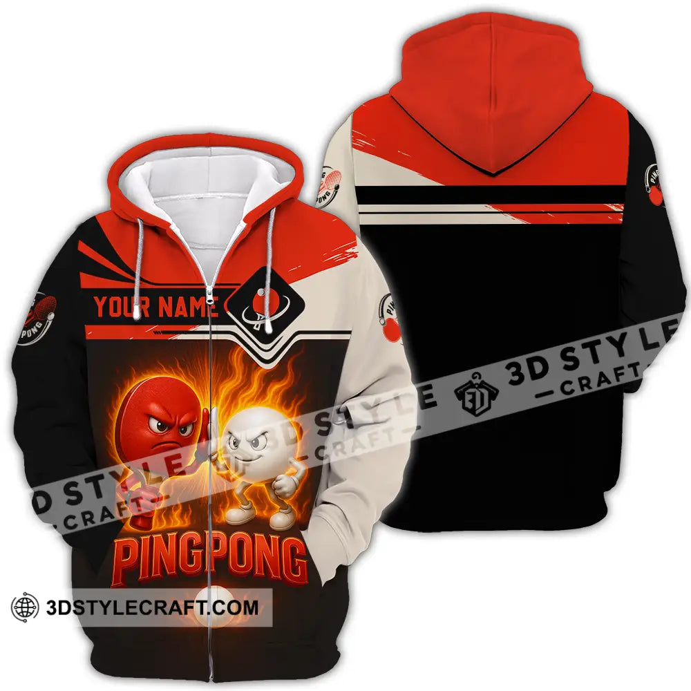Unisex Shirt - Custom Ping Pong Shirt Zipper Hoodie / S T-shirt