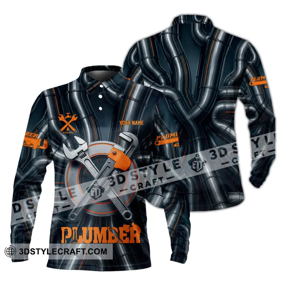 Unisex Shirt - Custom Plumber Shirt - Long Sleeve Polo / S - T-shirt