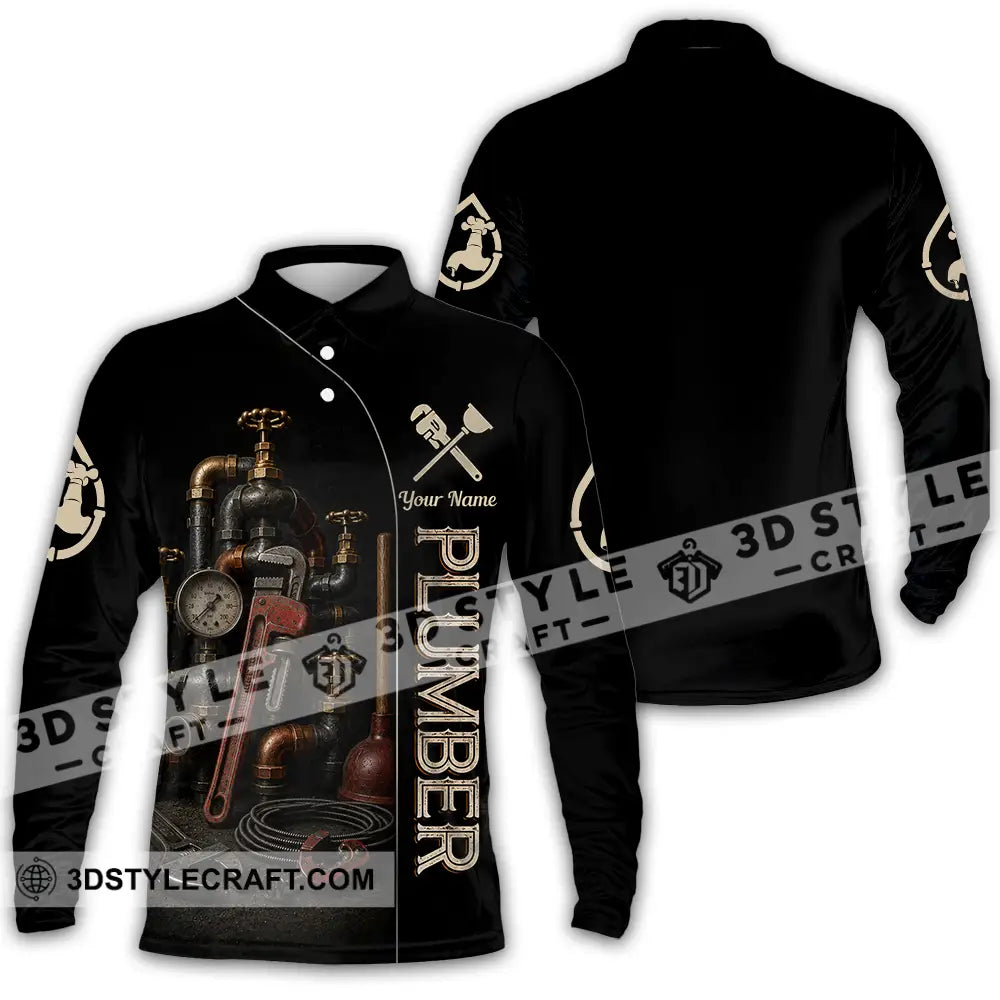 Unisex Shirt - Custom Plumber Shirt - Long Sleeve Polo / S - T-shirt