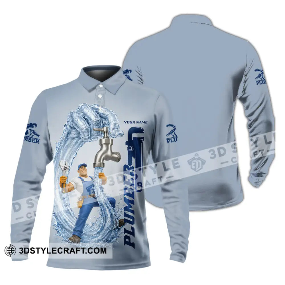 Unisex Shirt - Custom Plumber Shirt - Long Sleeve Polo / S - T-shirt