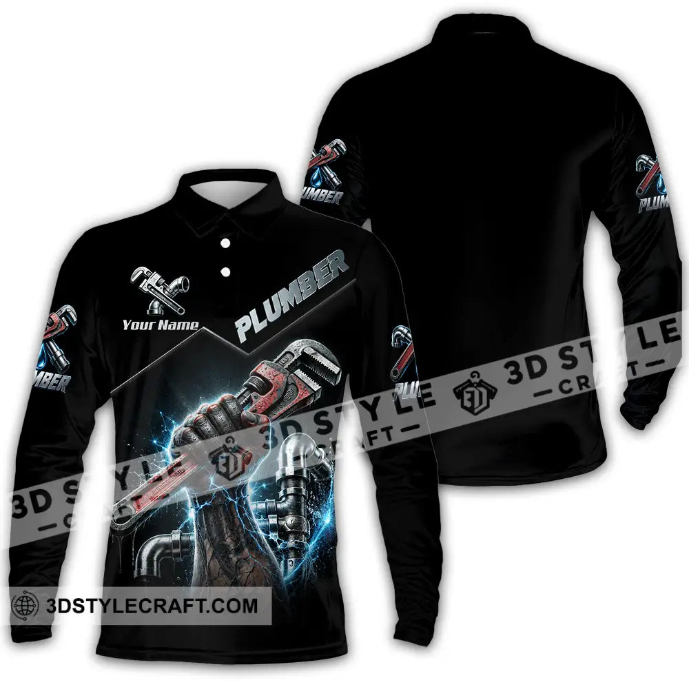Unisex Shirt - Custom Plumber Shirt - Long Sleeve Polo / S - T-shirt