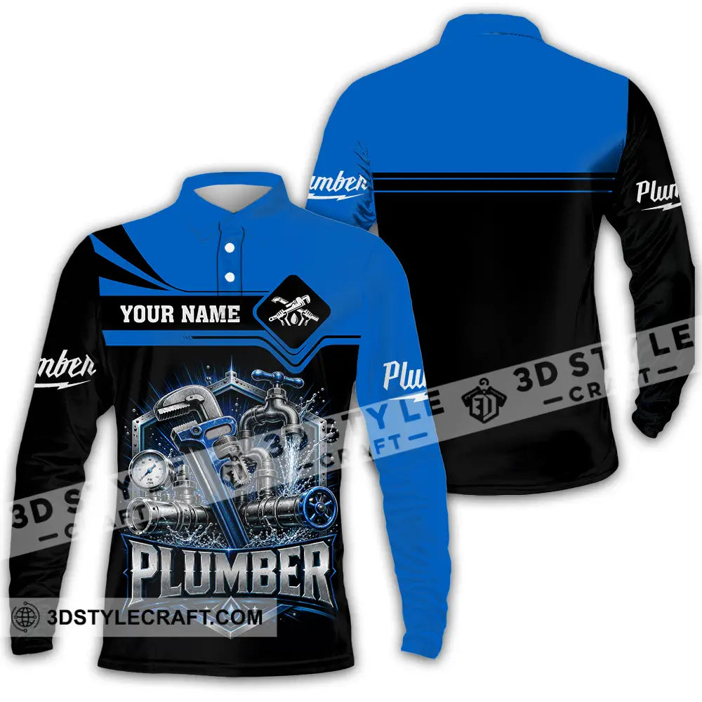 Unisex Shirt - Custom Plumber Shirt - Long Sleeve Polo / S - T-shirt