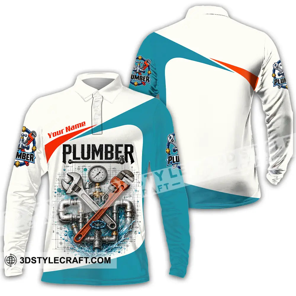 Unisex Shirt - Custom Plumber Shirt - Long Sleeve Polo / S - T-shirt