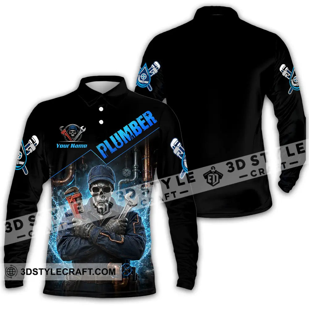 Unisex Shirt - Custom Plumber Shirt - Long Sleeve Polo / S - T-shirt