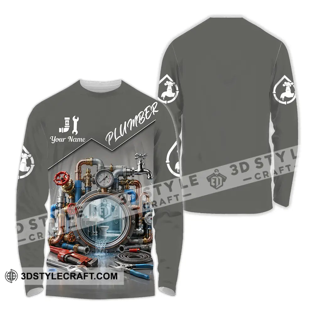 Unisex Shirt - Custom Plumber Shirt - Long Sleeve Shirt / S - T-shirt