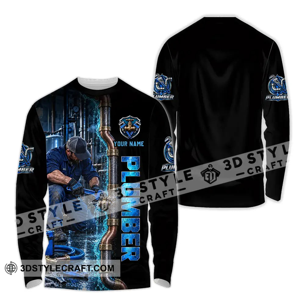 Unisex Shirt - Custom Plumber Shirt - Long Sleeve Shirt / S - T-shirt