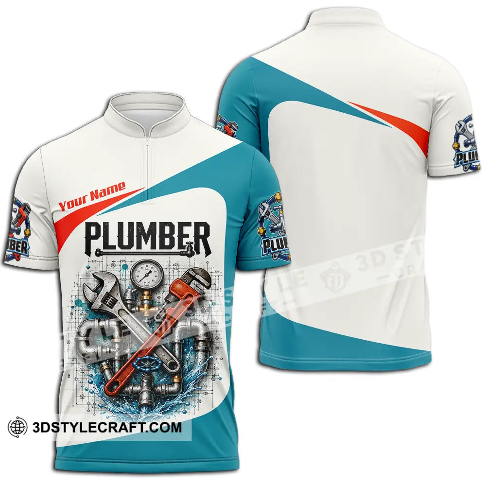 Unisex Shirt - Custom Plumber Shirt - Zipper Polo Shirt / S - T-shirt