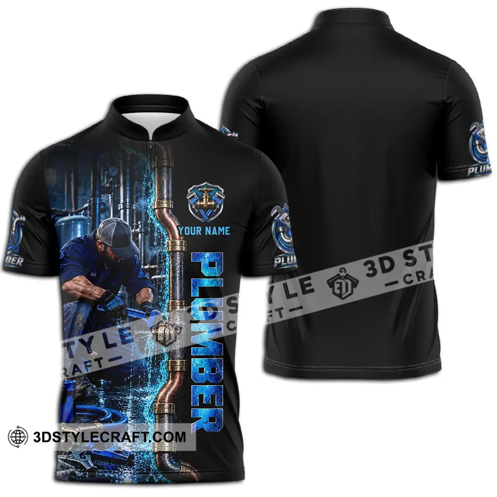 Unisex Shirt - Custom Plumber Shirt - Zipper Polo Shirt / S - T-shirt