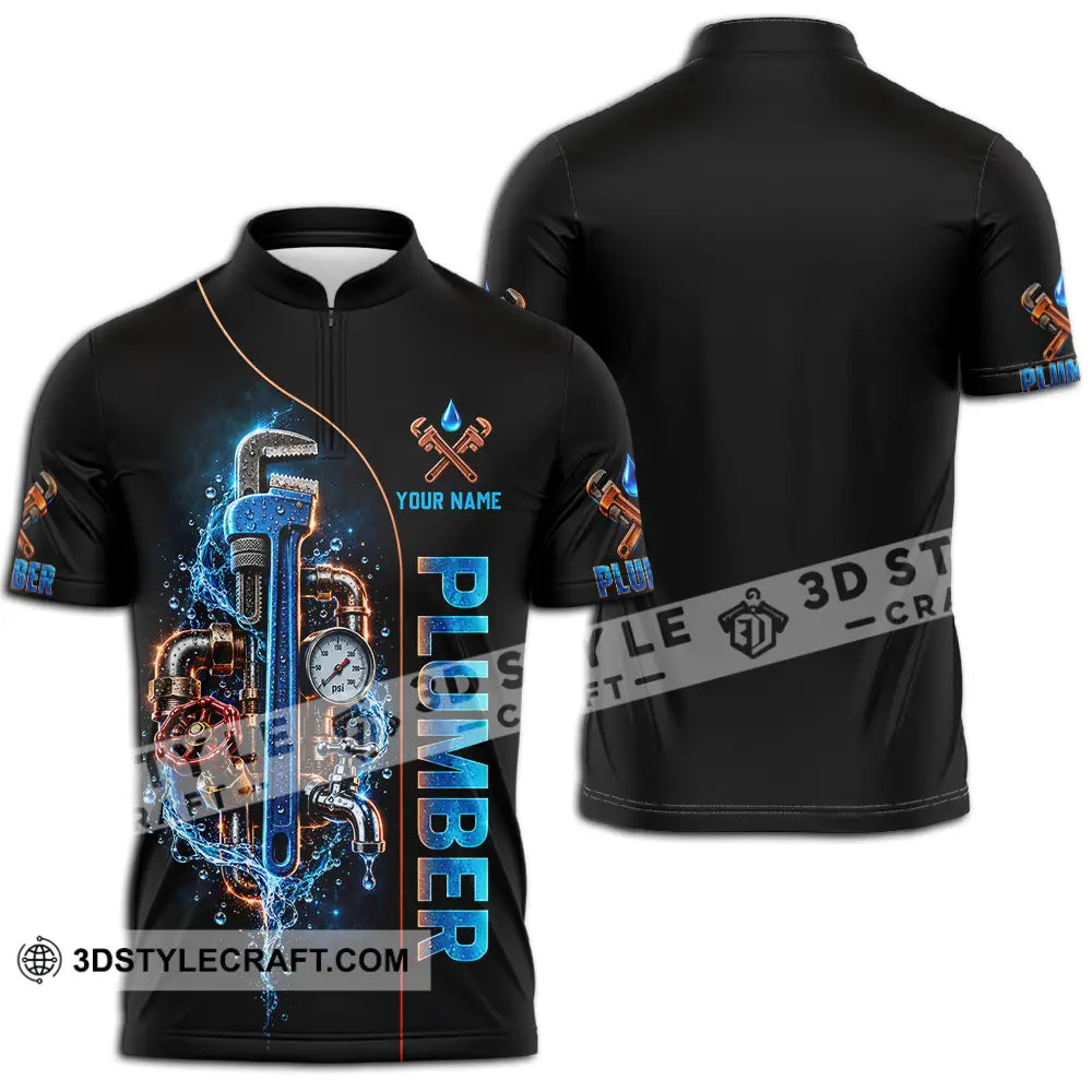 Unisex Shirt - Custom Plumber Shirt - Zipper Polo Shirt / S - T-shirt