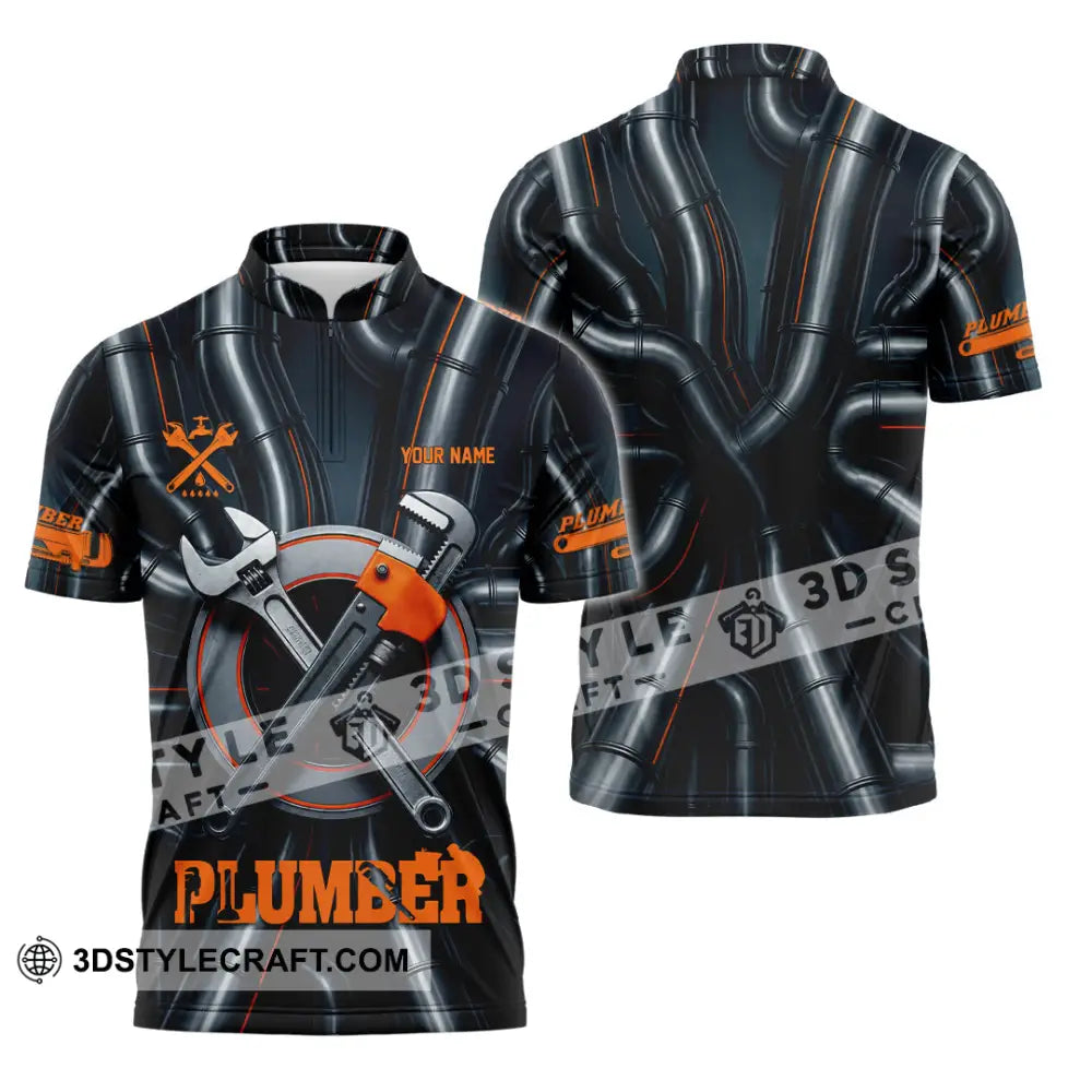 Unisex Shirt - Custom Plumber Shirt - Zipper Polo Shirt / S - T-shirt