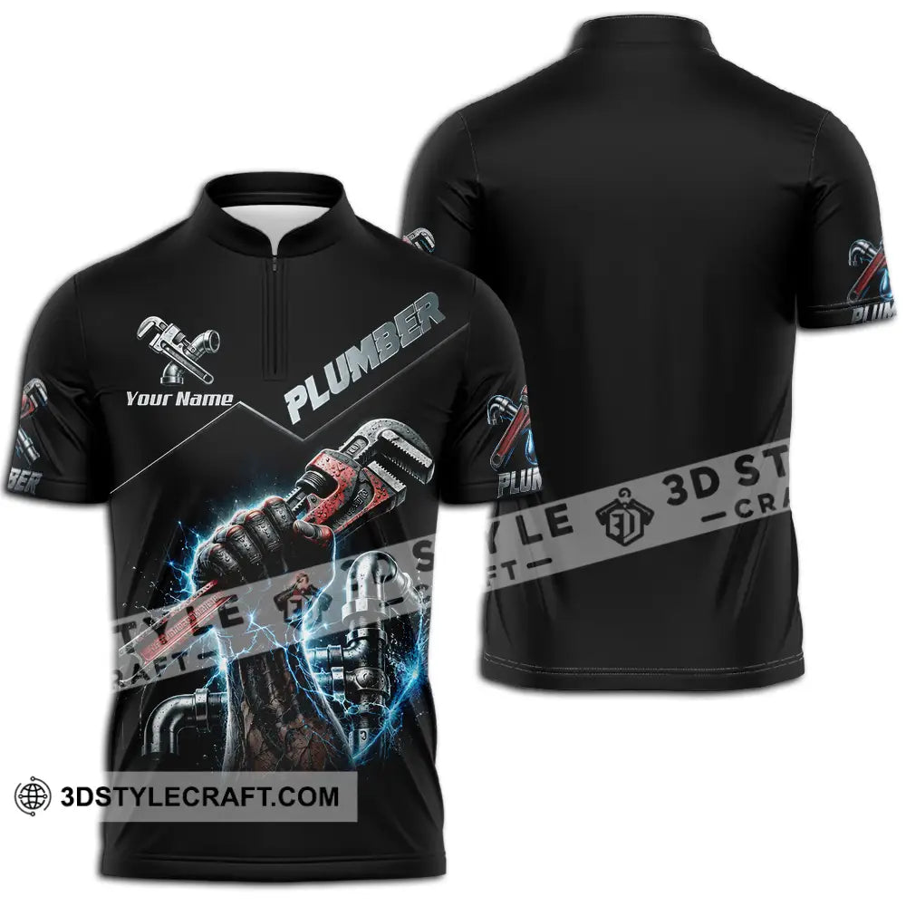Unisex Shirt - Custom Plumber Shirt - Zipper Polo Shirt / S - T-shirt