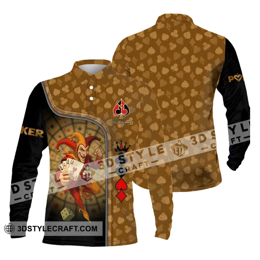 Unisex Shirt - Custom Poker Lover Shirt Poker Player Long Sleeve Polo / S T-shirt